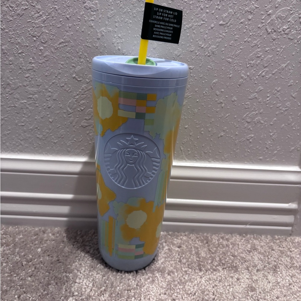 Starbucks Pastel Blue and Yellow Tumbler